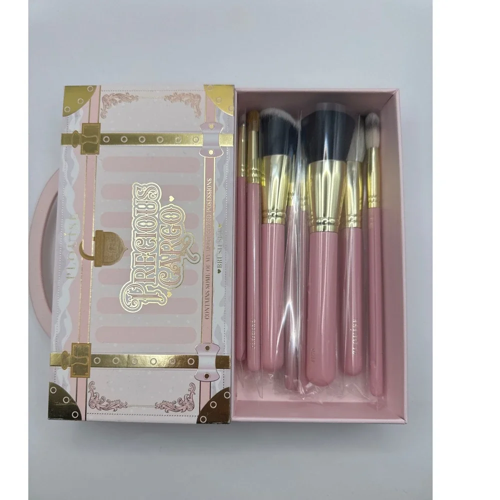 PLouise Precious Cargo‎ 11 Piece Makeup Brush Set Pink Gold Suitcase Box NEW